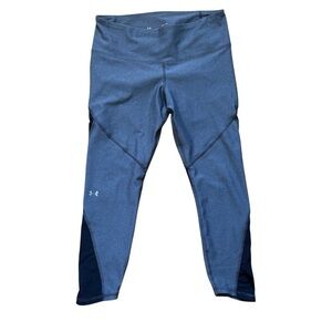 Under Armour Cropped Capri Tights Leggings Womens Size Large Gray Black Athlete